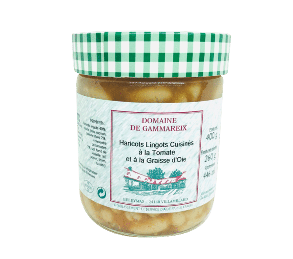 haricots lingot tomate graisse oie 400g