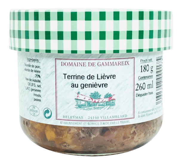 terrine de lièvre au genièvre 180g