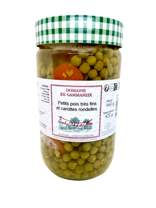 petits pois très fins et carottes rondelles